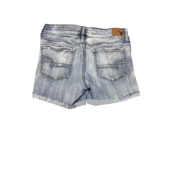 American Eagle Distressed Jean Shorts Super Super Stretch Size 10 - Picture 5 of 8